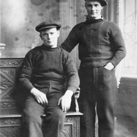 Studio portrait of Tom Costorphine and G. Tarvit, Cellardyke