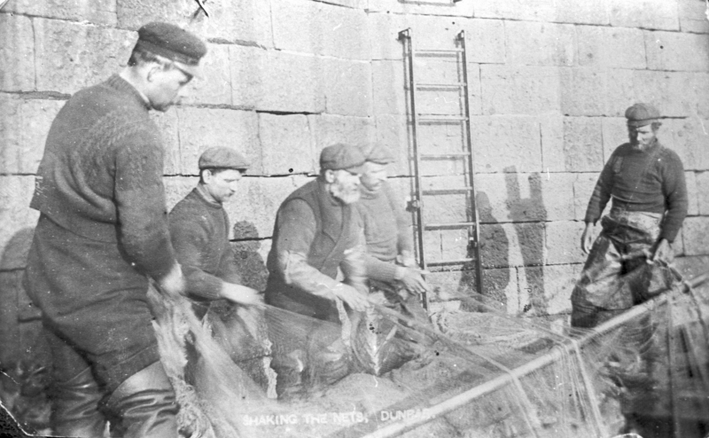 Postcard Entitled 'Shaking the Nets, Dunbar'
