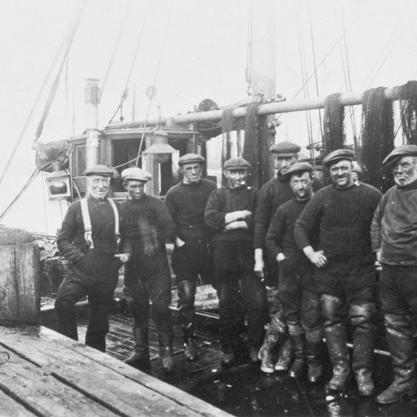 Crew of 'Annie Mathers', ML285. Skipper Mathers on the left.